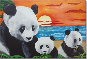 Pandafamilie 50 x 70